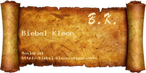 Biebel Kleon névjegykártya