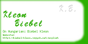 kleon biebel business card